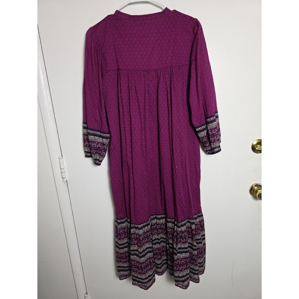 Anna Sui Womens Long Sleeve Print Dress Purple Size S Casual Lightweight - Picture 5 of 10